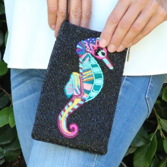 Bamboo Trading Company Club bag colorful Seahorse. - Picture 3 of 13